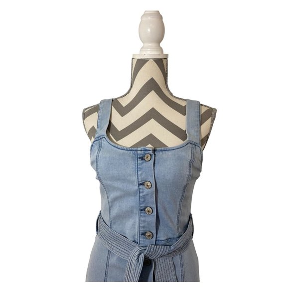 Peace Love Echo by REWASH Denim Overall Dress Size M - Picture 2 of 6